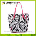 Factory Supply Quilted Tote Handbag Quilted Damask Cotton Handbag Damask Printed Cotton Quilted Handbag